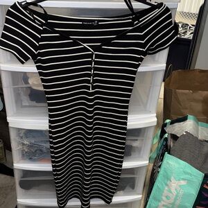 Forever 21 Black and White Striped Top